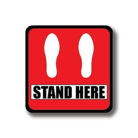 Ergomat 16in SQUARE SIGNS Stand Here DSV-SIGN 256 #2917 -UEN